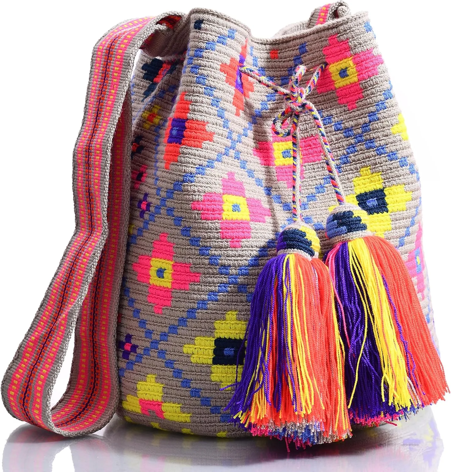 WYOU Designer Collection Wayuu Bag Crochet, Large