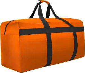 XL Travel Duffle Bag Large Sports Gear Duffel Bags for Traveling Camping Moving and More (Orange 150L)
