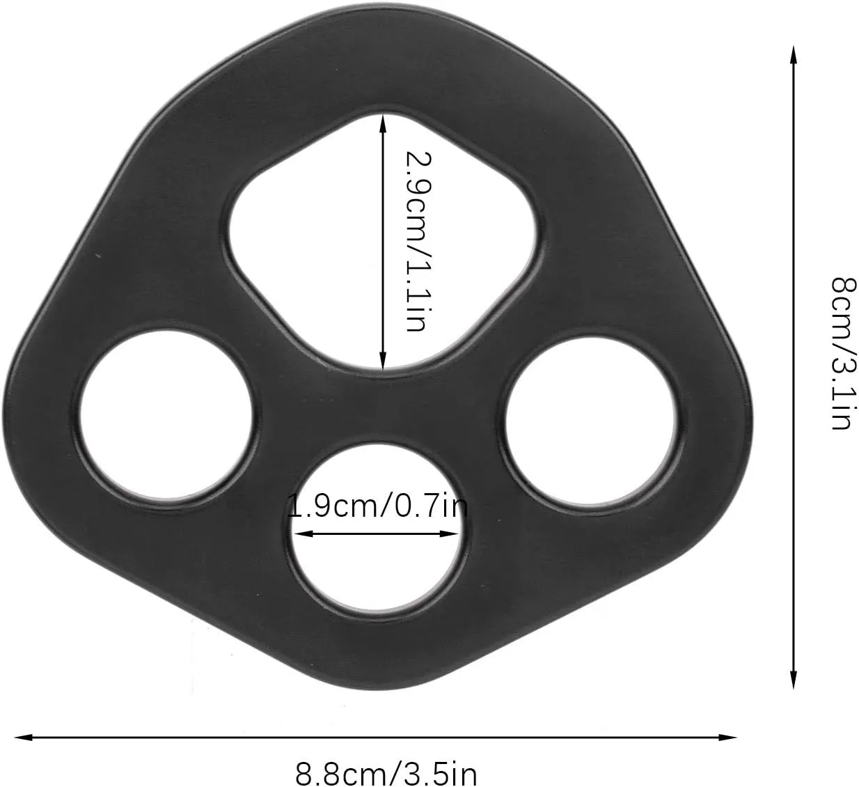 XPSSJMU 30KN 4 Holes Rigging Plate Climbing Aluminum Bear Paw Rope Bearing Anchors Points Connector Climbing Gear Tools for Outdoor