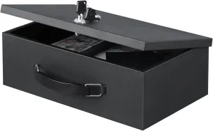 xydled Fire Resistant Safe Fire Safe Box with Key Lock for Home Office Security Storage for Valuables Documents,12.6 x 8.4 x 4 Inch,Black