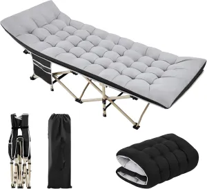 Yaheetech Folding Camping Cot Portable Outdoor Bed for Adults w/Mat & Storage Bag & Carry Bag, Heavy Duty Cots for Outdoor Travel & Office/Home Nap