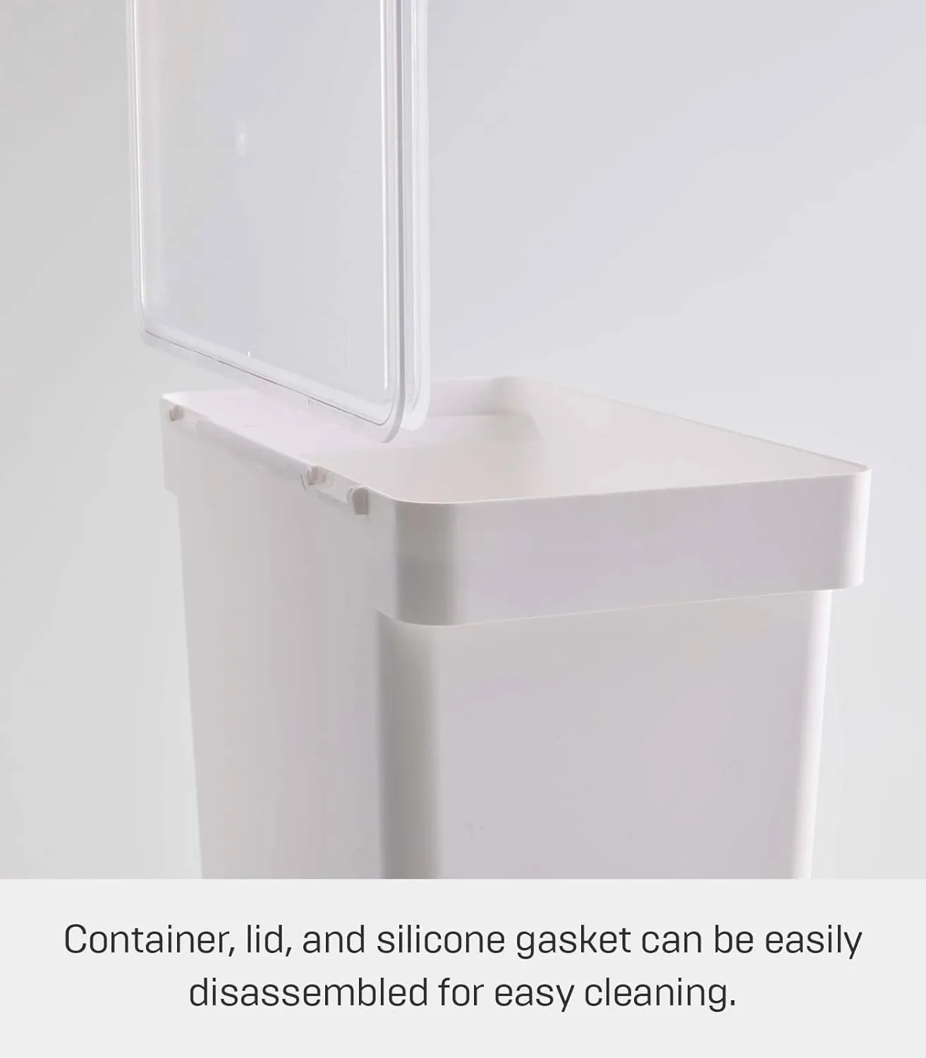 Yamazaki Home Airtight Pet Food Storage Container - Cat And Dog Food Holder Bin With Transparent Lid, Extra Large, 6.6 gallons, 25 liters, Wheels, No Assembly Req.