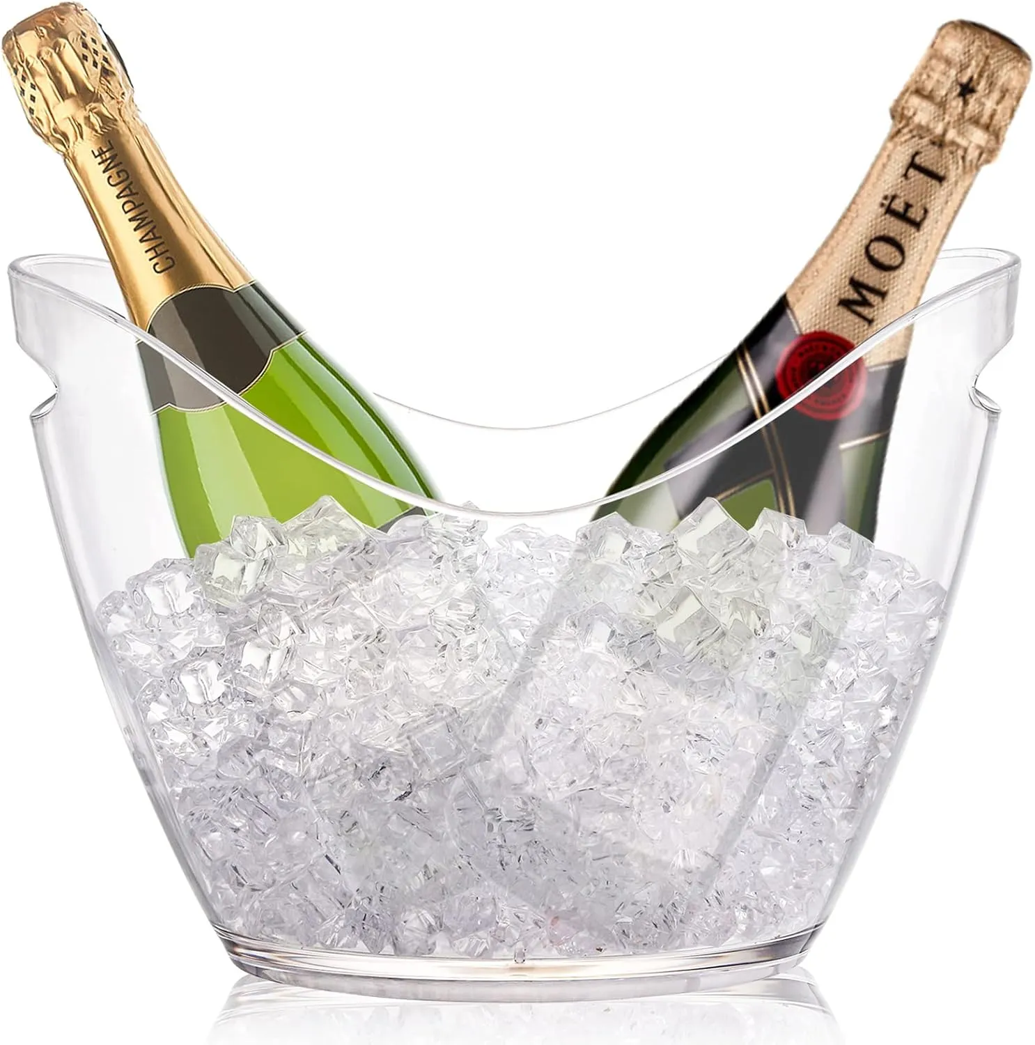 Yesland Ice Bucket, Clear Acrylic 3.5 Liter Storage Tub, Beer Bucket Beverage Chiller Bin for 2 Wine, Champagne Bottles, Beer Bottles