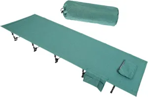 Yiju Folding Camping Cot Outdoor Bed Sturdy Heavy Duty Practical Camp Bed Sleeping Cot for Travel Mountaineering Beach Adults Home, Green