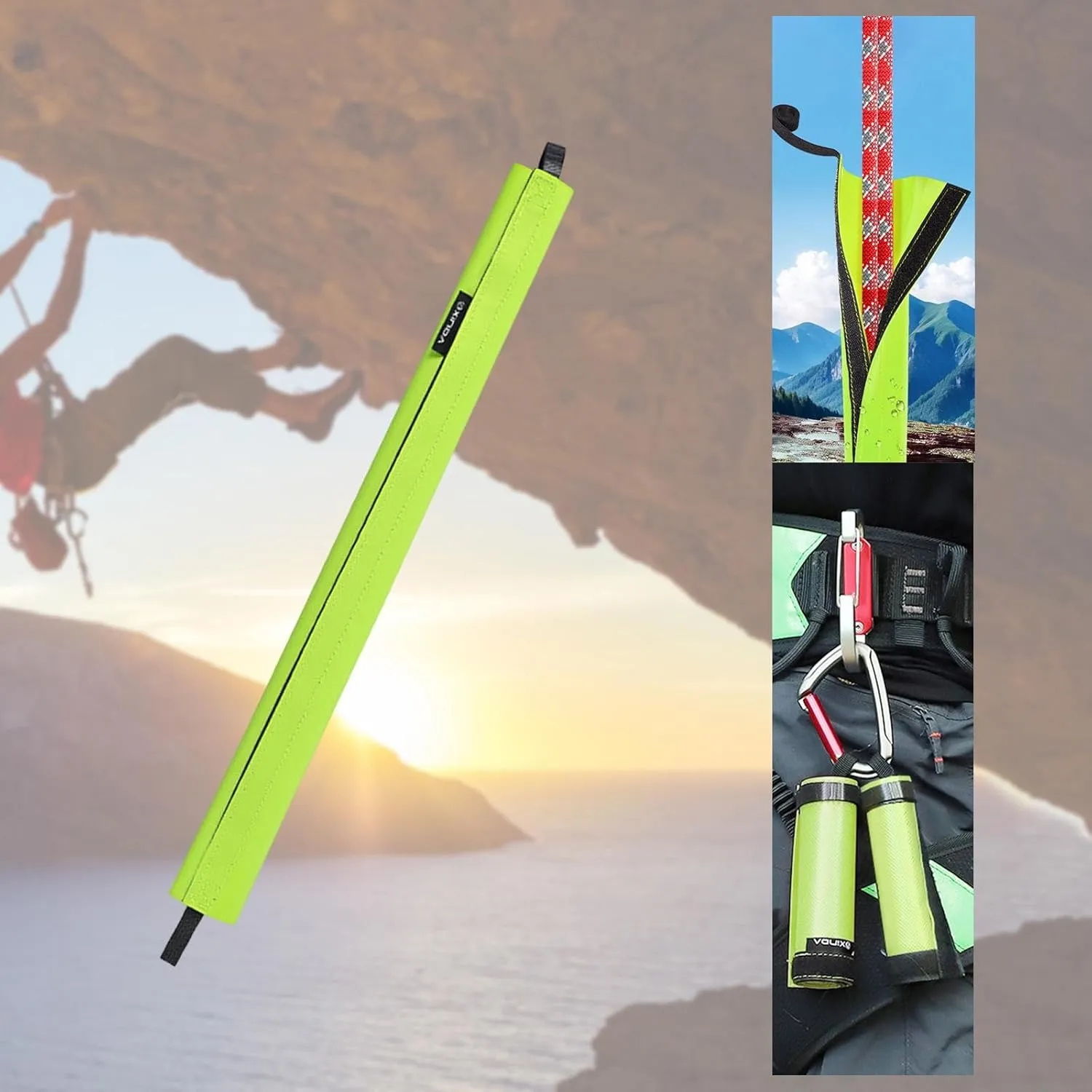 Yiju Rock Climbing Rope Protector Green Durability Professional Arborist Rope Protection Sleeve for Abseiling Spelunking Outdoor