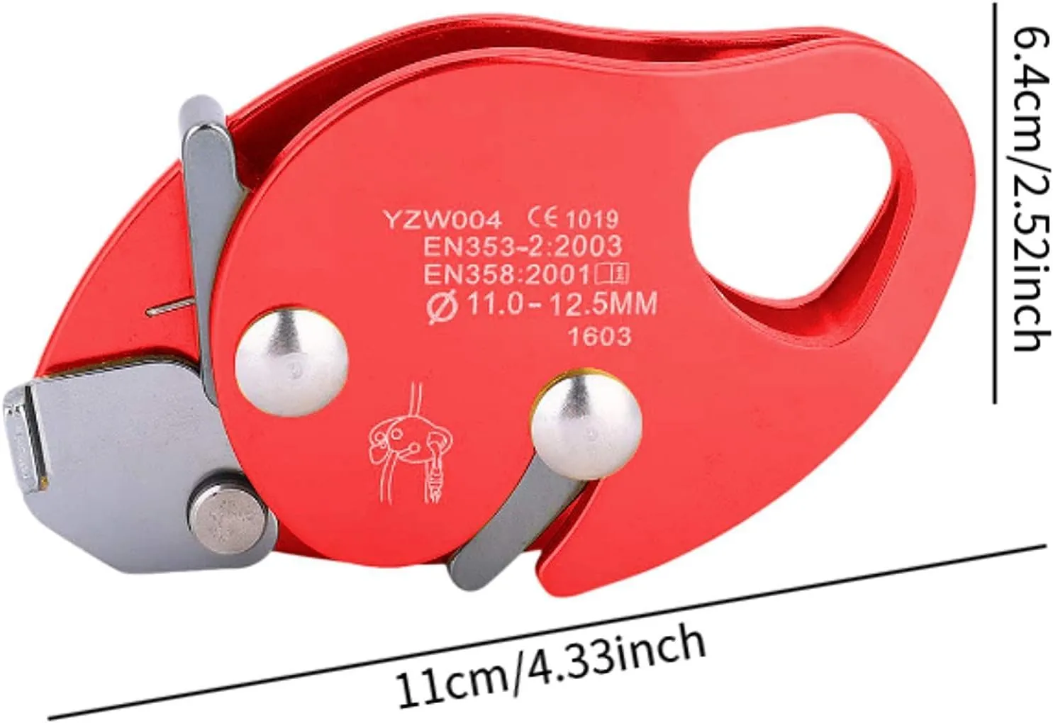 Yiju Rope Grab Adjuster for Climbing with Fall Protection Device for Arborist Work