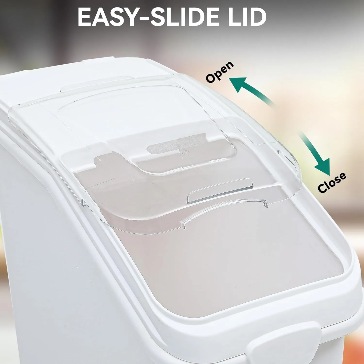 YITAHOME Large Ingredient Storage Bin, Commercial Rice Container With Wheels, Scoop, Lid and Scale - Bulk Flour Bin for Kitchen