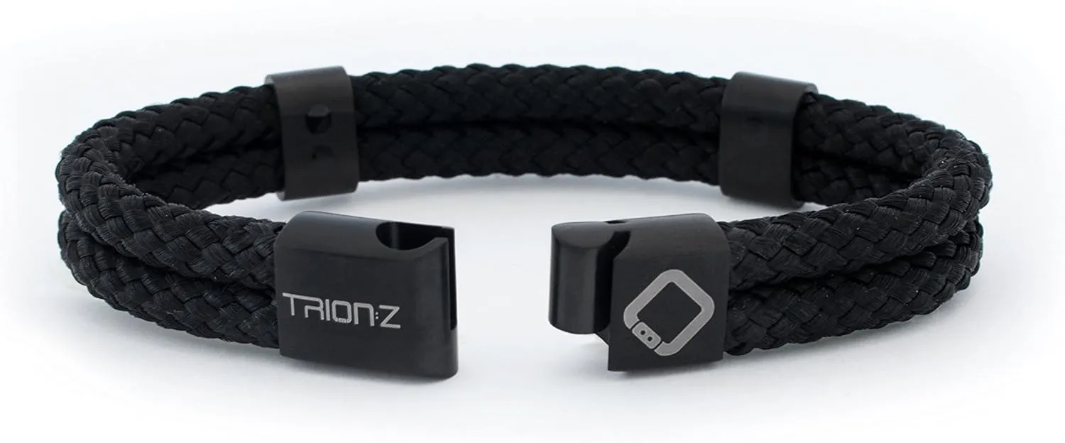 Zen Loop Duo Magnetic Field Therapy Wristband for Women & Men Featuring Patented ANSPO Technology (Black, X-Large)