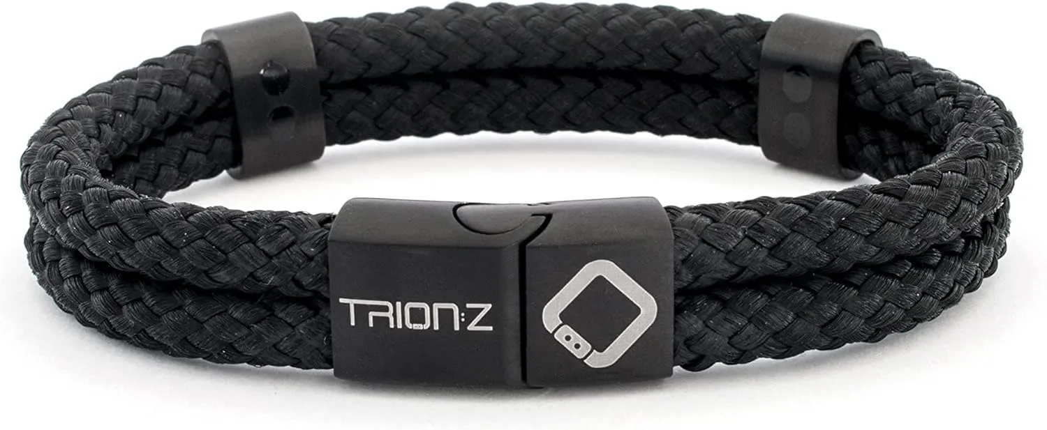 Zen Loop Duo Magnetic Field Therapy Wristband for Women & Men Featuring Patented ANSPO Technology (Black, X-Large)