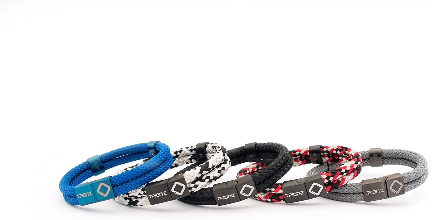 Zen Loop Duo Magnetic Field Therapy Wristband for Women & Men Featuring Patented ANSPO Technology (Black, X-Large)