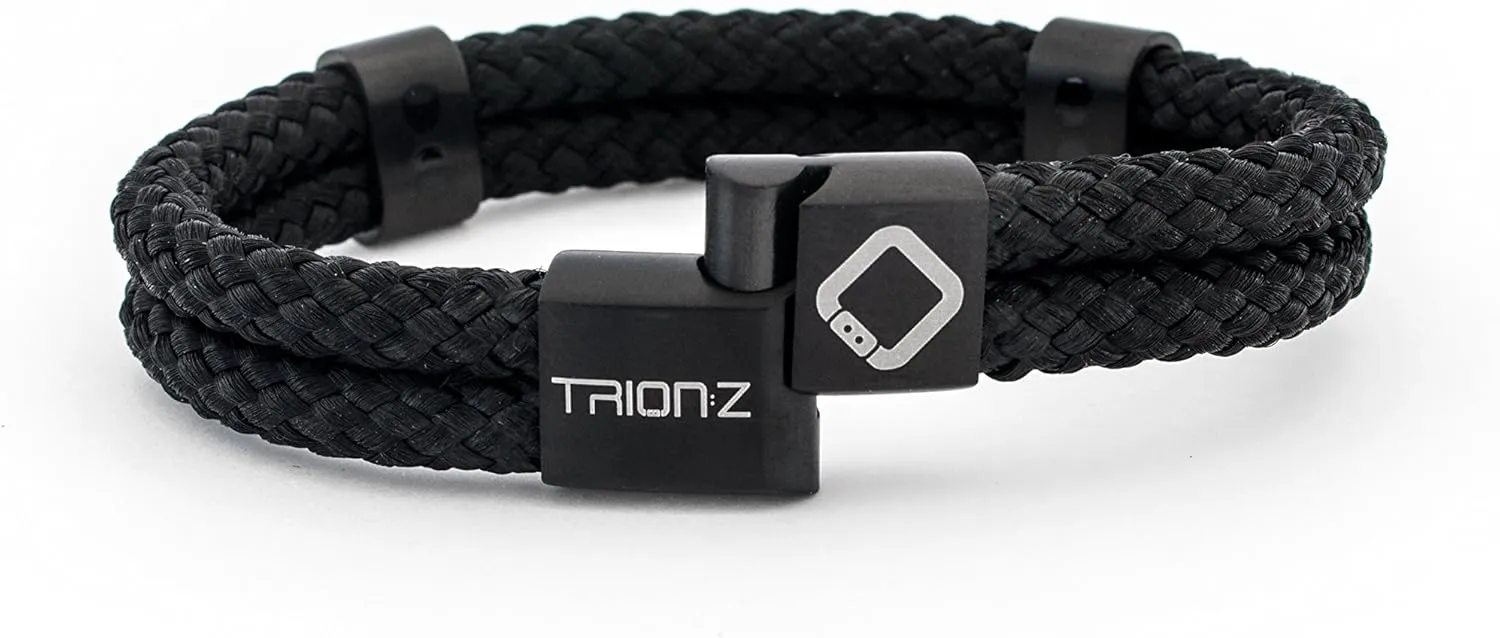 Zen Loop Duo Magnetic Field Therapy Wristband for Women & Men Featuring Patented ANSPO Technology (Black, X-Large)