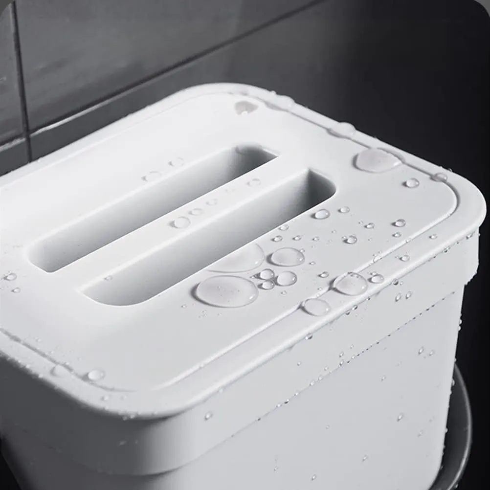 Zerodis Countertop Trash Bin, Household Garbage Bin Container with Handle Flip Top Open Trash Can Countertop Bin 3L Large Space Rounded Corners for Office Bedroom Bathroom (03)