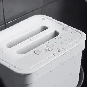 Zerodis Countertop Trash Bin, Household Garbage Bin Container with Handle Flip Top Open Trash Can Countertop Bin 3L Large Space Rounded Corners for Office Bedroom Bathroom (03)