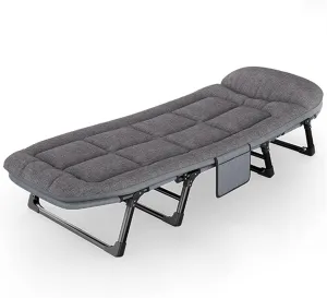 ZTGL A,180x66cm, Outdoor Folding Cot, Folding Camping Cot for Adults, Oversized Sleeping Cot with Mattress, Portable Sleeping Bed for Camp Office Use, Sunbathing Lounge Chairs